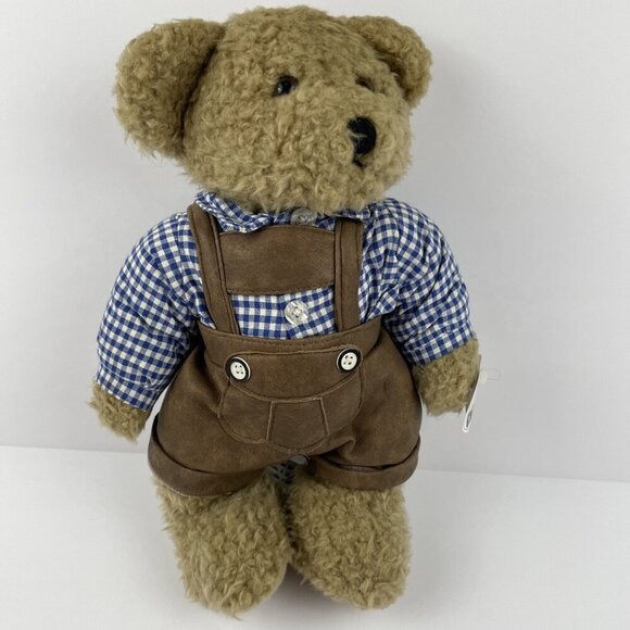 Heunec Teddy Bear German Traditional Attire Lederhosen Brown Plush 13” - Picture 1 of 7